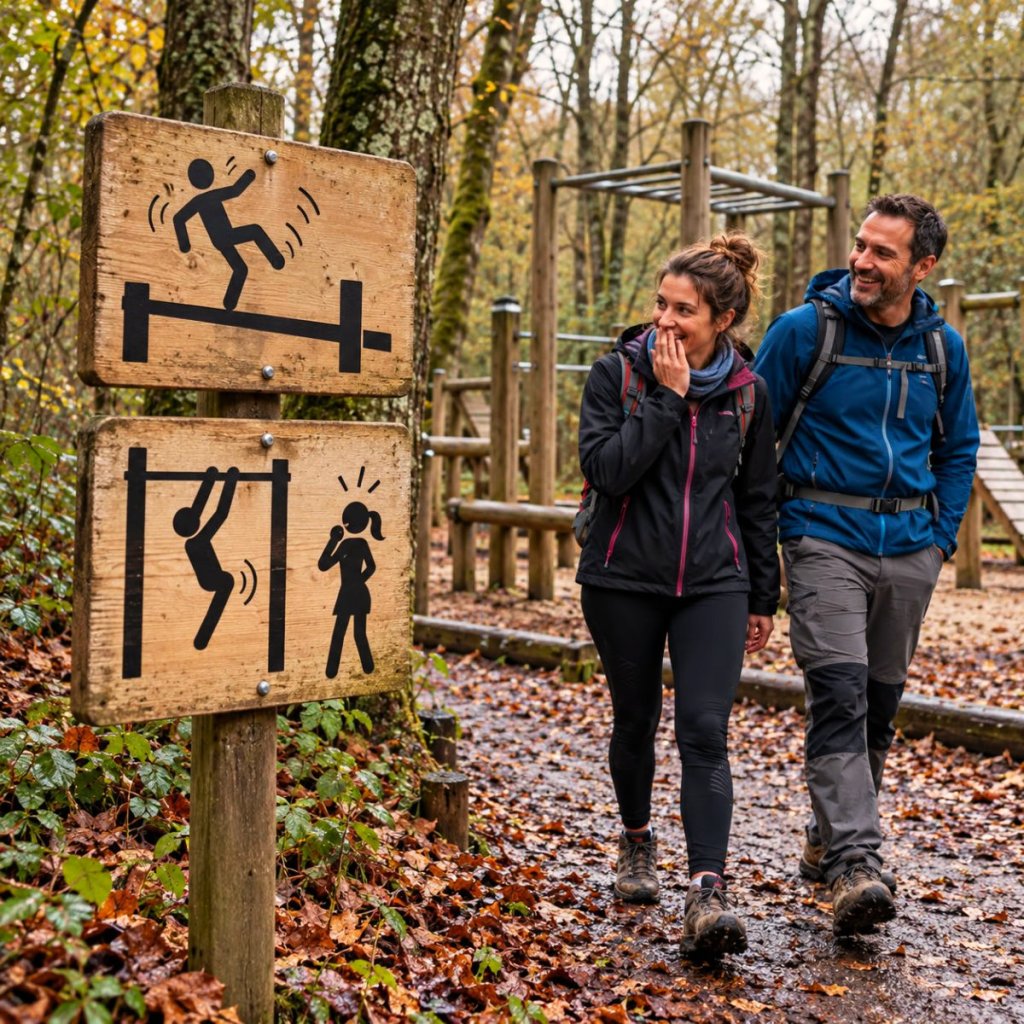 Pour dissuader les couples en forêt, la mairie installe des panneaux humoristiques sur un parcours de santé Pour dissuader les couples en forêt, la mairie installe des panneaux humoristiques sur un parcours de santé
